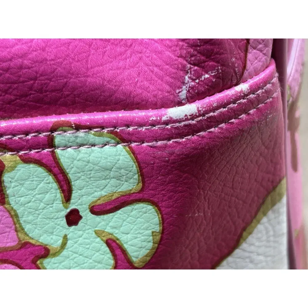 Vintage Y2K Roxy Rolling Duffle Bag And Overnight Bag Pink Floral Pattern